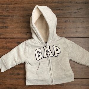 Baby Gap fleece lined hoodie. Size 3-6 months